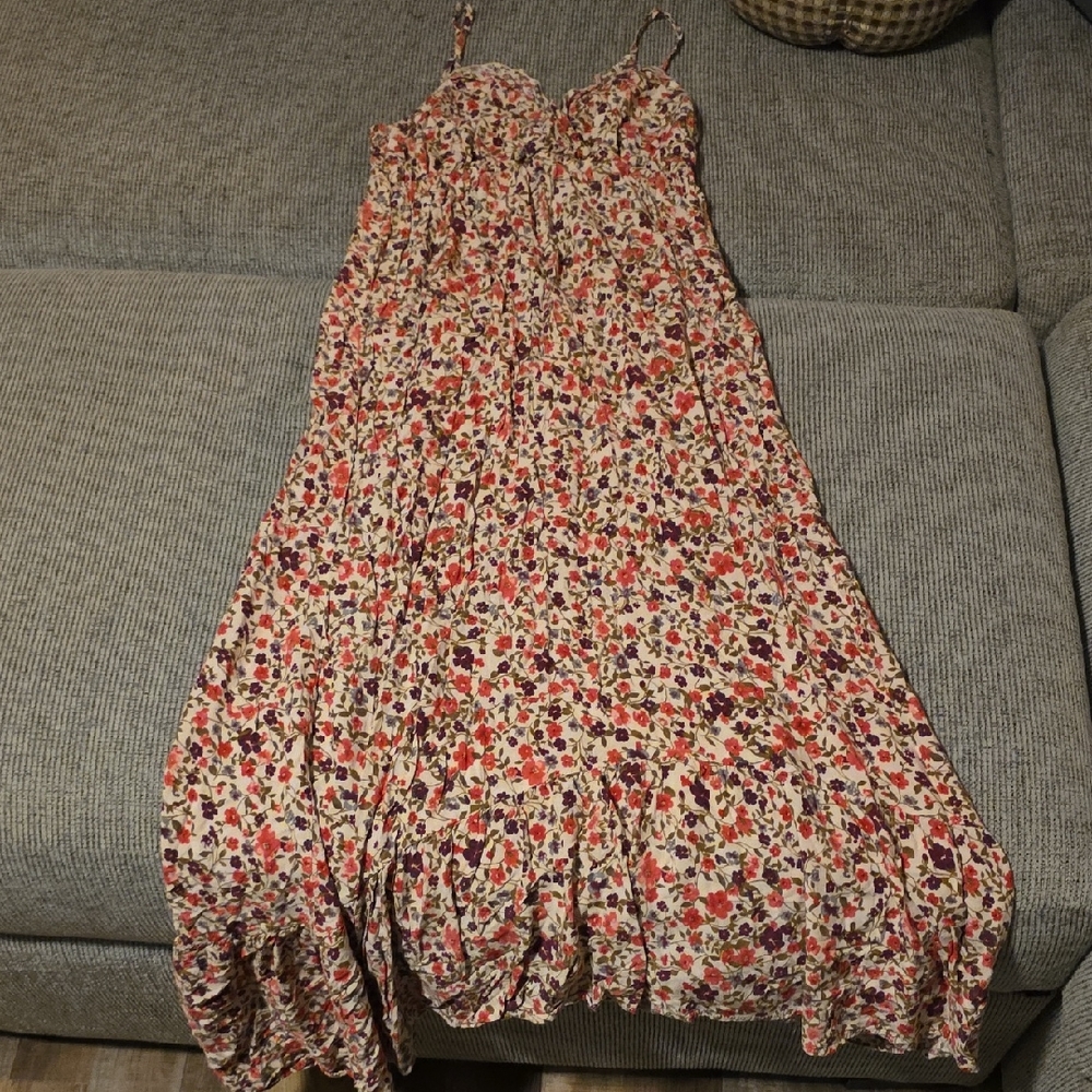 Mimi Chica Red and Pink Floral Maxi Dress